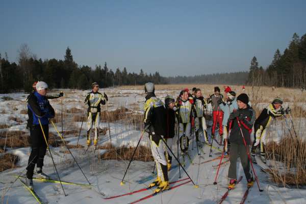 Entraînement sur l'étang de Frasne
