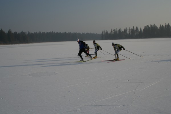 Entraînement sur l'étang de Frasne