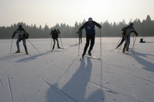 Entraînement sur l'étang de Frasne
